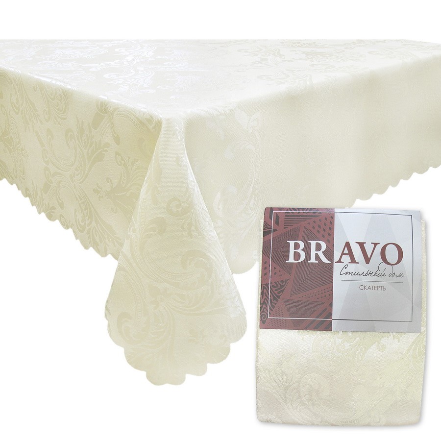 

Скатерть 140x220 жаккард Браво кремовый ИКР _BRAVO_