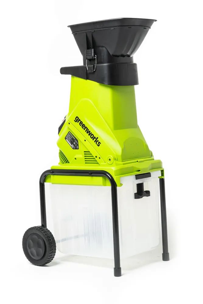 Измельчитель садовый электрический Greenworks GACSB, 220V, 2500 Вт с контейнером