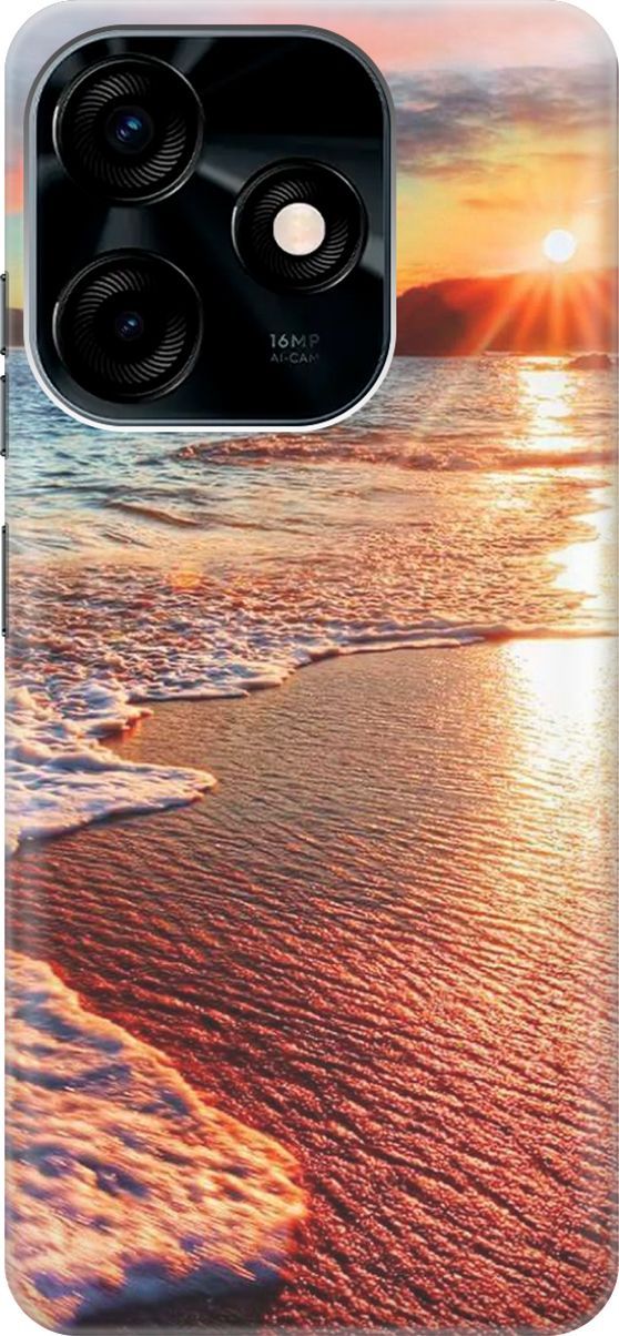 

Силиконовый чехол на Tecno Spark 10C "Залитый светом пляж", Оранжевый;коричневый, 159581