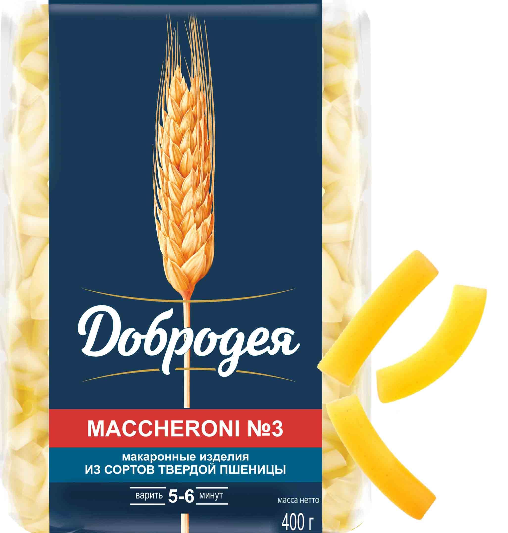 

Макаронные изделия Высший сорт Добродея MACCHERONI 3, 400 г х 2 шт, Макаронные изделия Высший сорт "Добродея" MACCHERONI 3 400гр_800