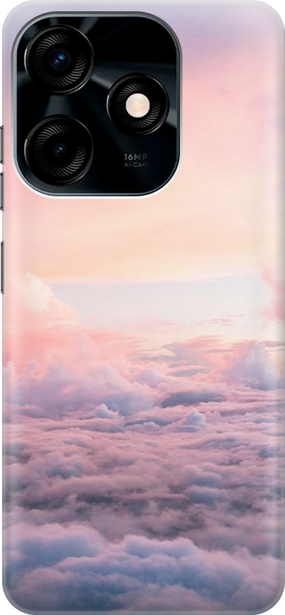 

Силиконовый чехол на Tecno Spark 10C "Высоко над облаками", Фиолетовый;розовый, 159581