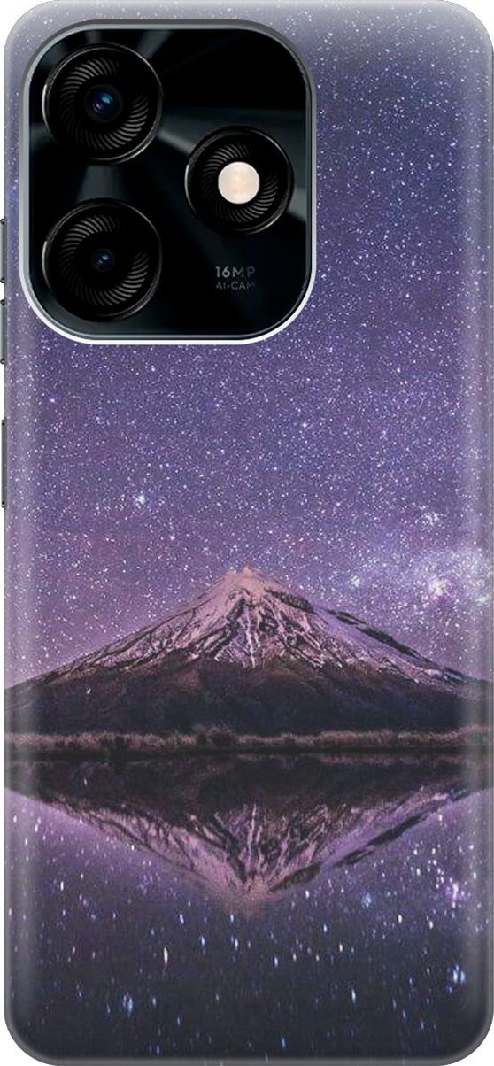 

Силиконовый чехол на Tecno Spark 10C "Гора и звездное небо", Синий;фиолетовый, 159581