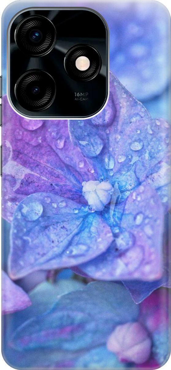 

Силиконовый чехол на Tecno Spark 10C "Голубой цветочек", Голубой;фиолетовый, 159584