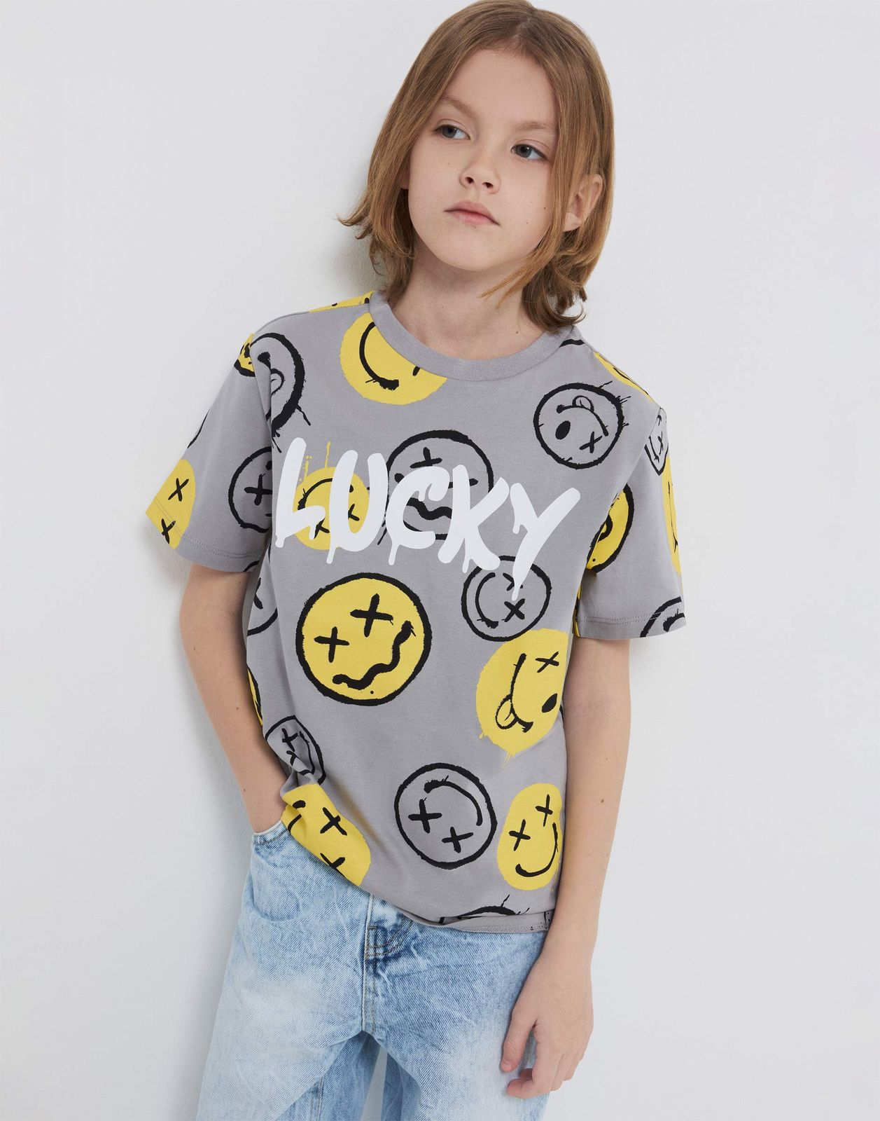 

Футболка для мальчика Gloria Jeans BKT014366 серый 4-6л/116, BKT014366
