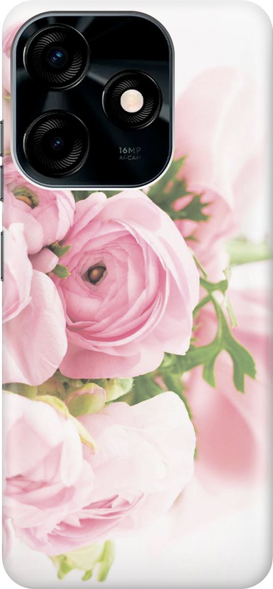 

Силиконовый чехол на Tecno Spark 10C "Розовые розы", Белый;розовый, 159584