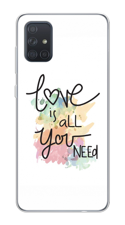 

Чехол на Samsung Galaxy A71 4G "Love is all you need", Белый;черный;зеленый, 29050-1