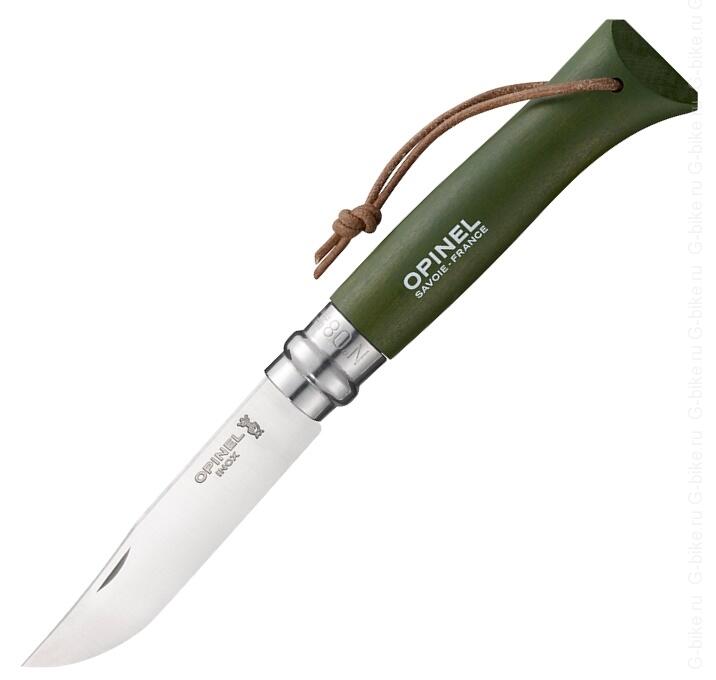 

Складной нож Opinel №8 Colors inox, с темляком (хаки)