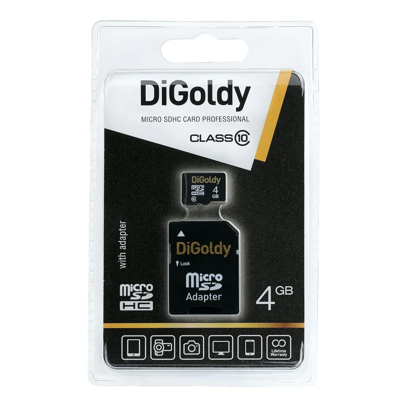

Карта памяти DiGoldy Micro SDHC 4Гб
