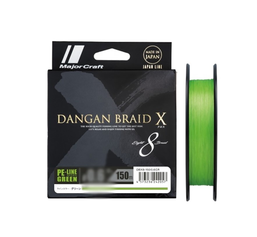 Леска плетенка Major Craft Dangan Braid X8 150 м, 0,128 мм, 10 кг, зеленая