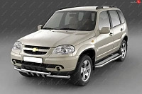 

Защита порогов с алюм. площадкой d=51 мм (НПС) Chevrolet Niva 2009-2020, Lada Niva 2020-, LNV220303