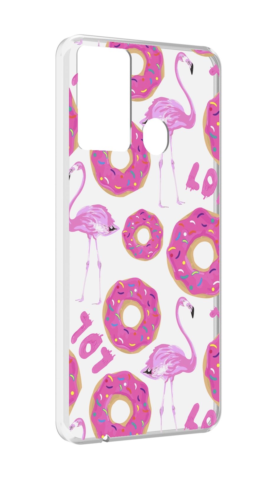 

Чехол MyPads пончики-фламинго для Itel P37/Itel Vision 2S, Прозрачный, Tocco