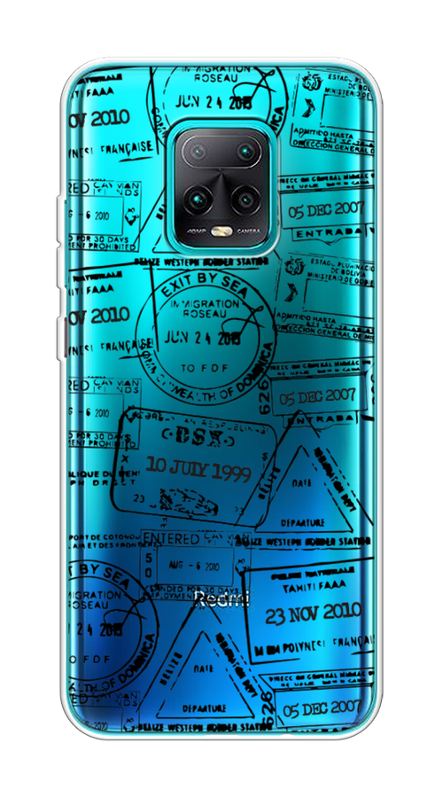 

Чехол на Xiaomi Redmi 10X 5G "Visa stamps 2", Белый;черный;серый, 38750-2