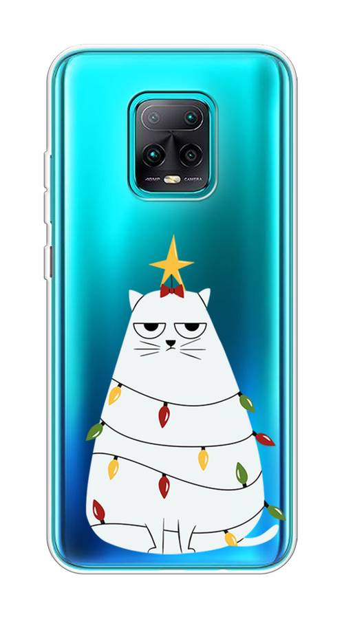 

Чехол на Xiaomi Redmi 10X 5G "Котик в гирлянде", Белый;красный;желтый, 38750-1