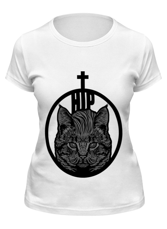 

Футболка женская Printio Hipster cat белая S, Белый, Hipster cat