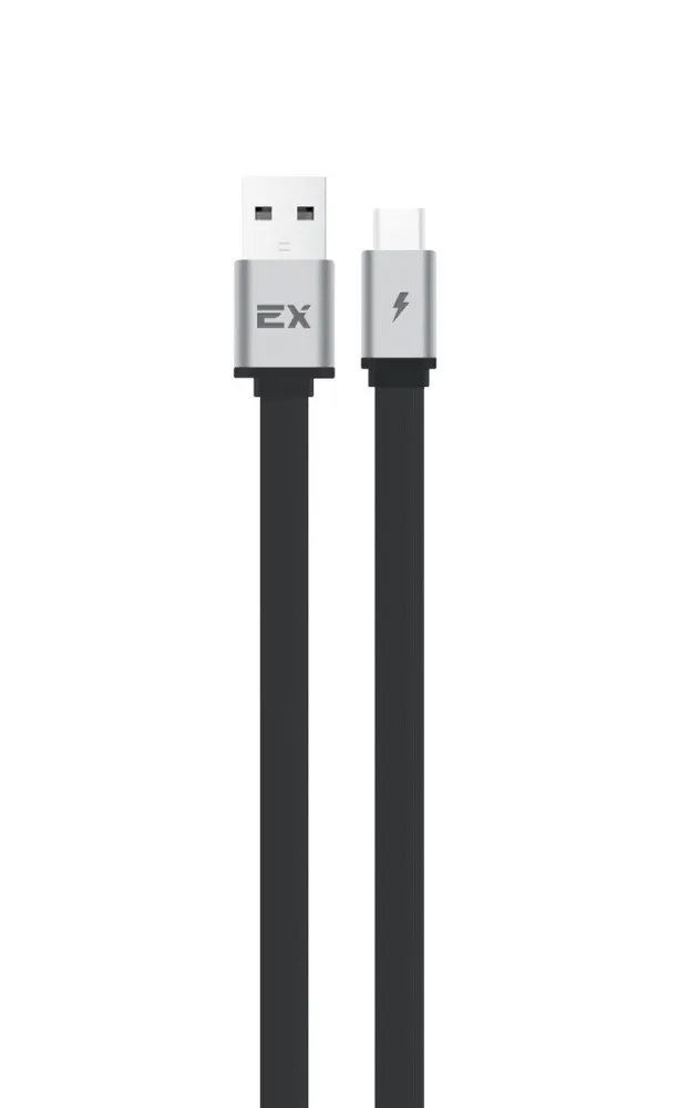 

Аксессуар Exployd Flow USB - Type-C 2.4A 1m Silicone Black EX-K-1315