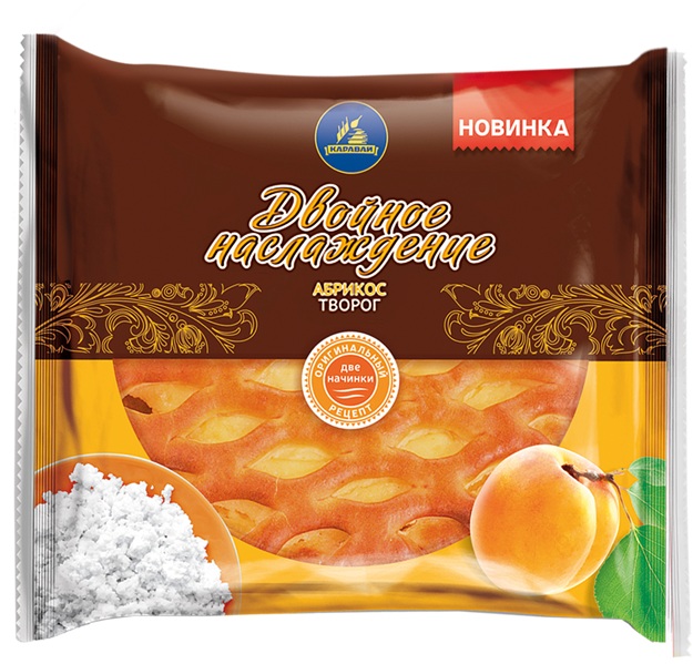 

Пирог Каравай Двойное наслаждение с творогом и абрикосом 240 г