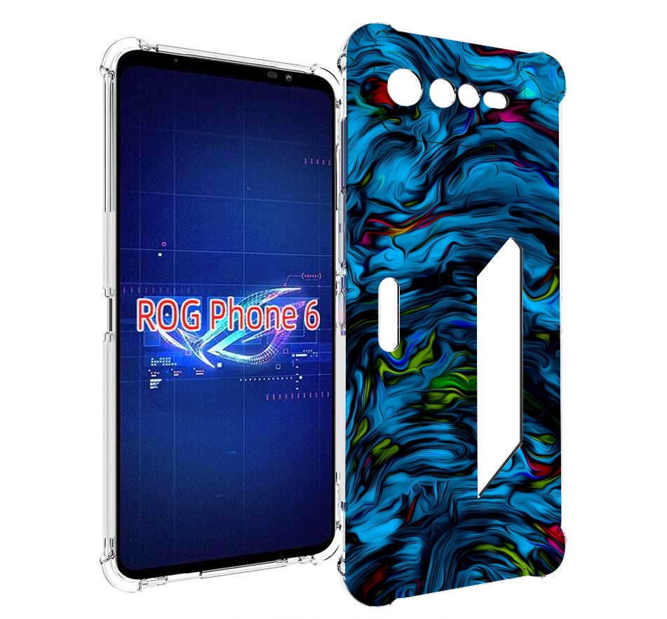 

Чехол MyPads голубая краска в темноте для Asus ROG Phone 6, Прозрачный, Tocco