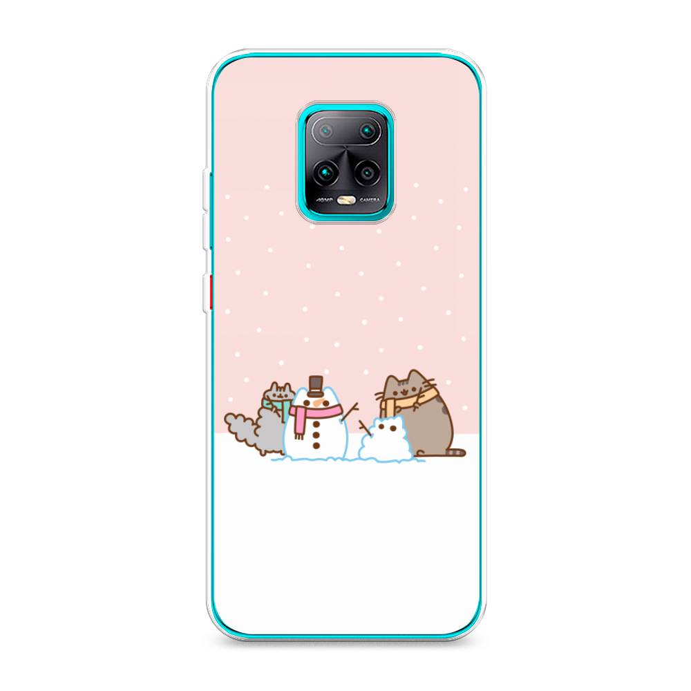 

Чехол на Xiaomi Redmi 10X 5G "Котики в снегу", Розовый;белый;серый, 38750-5
