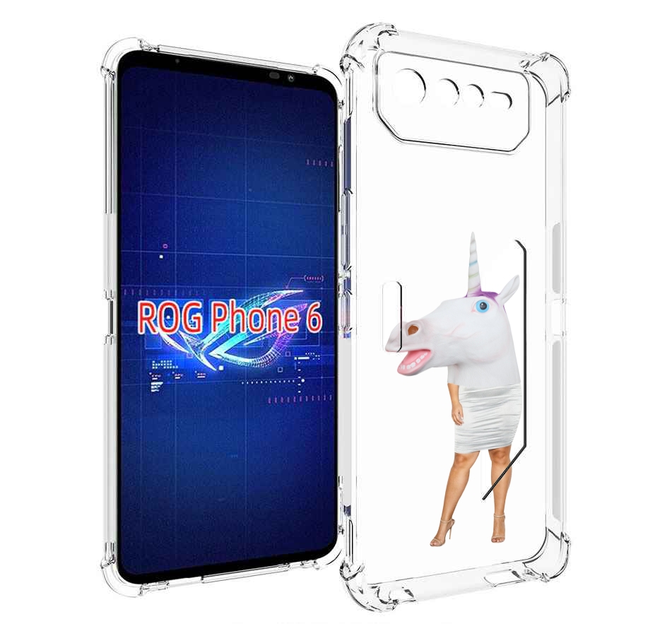 

Чехол MyPads голова-единорога для Asus ROG Phone 6, Прозрачный, Tocco