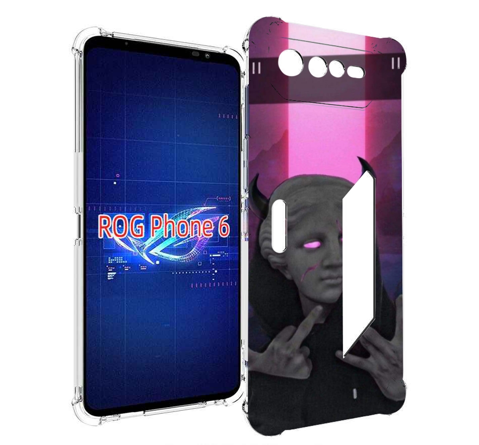 

Чехол MyPads глитч-статуя для Asus ROG Phone 6, Прозрачный, Tocco