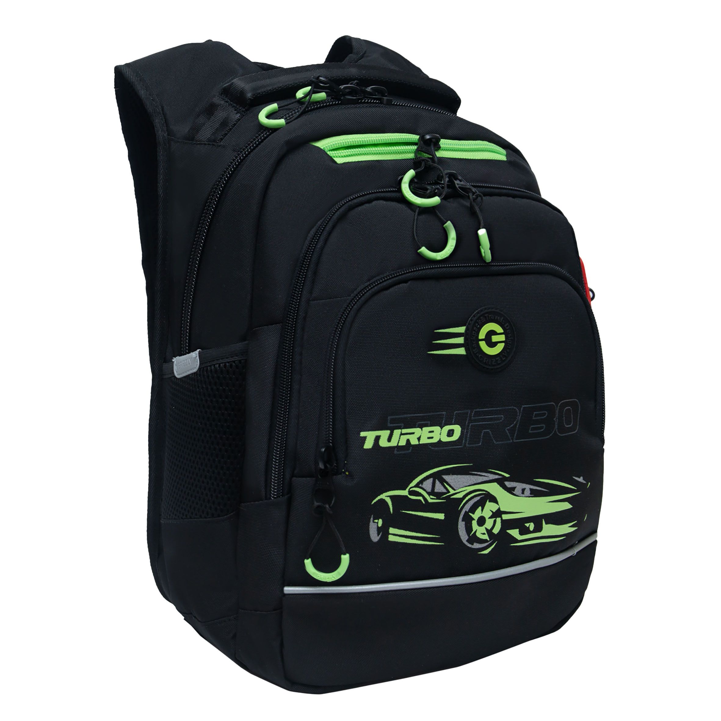 Рюкзак школьный GRIZZLY RB-450-4 с карманом для ноутбука 13 анатомический зеленый рюкзак молодежный grizzly rd 440 4 1 с карманом для ноутбука 13 золото