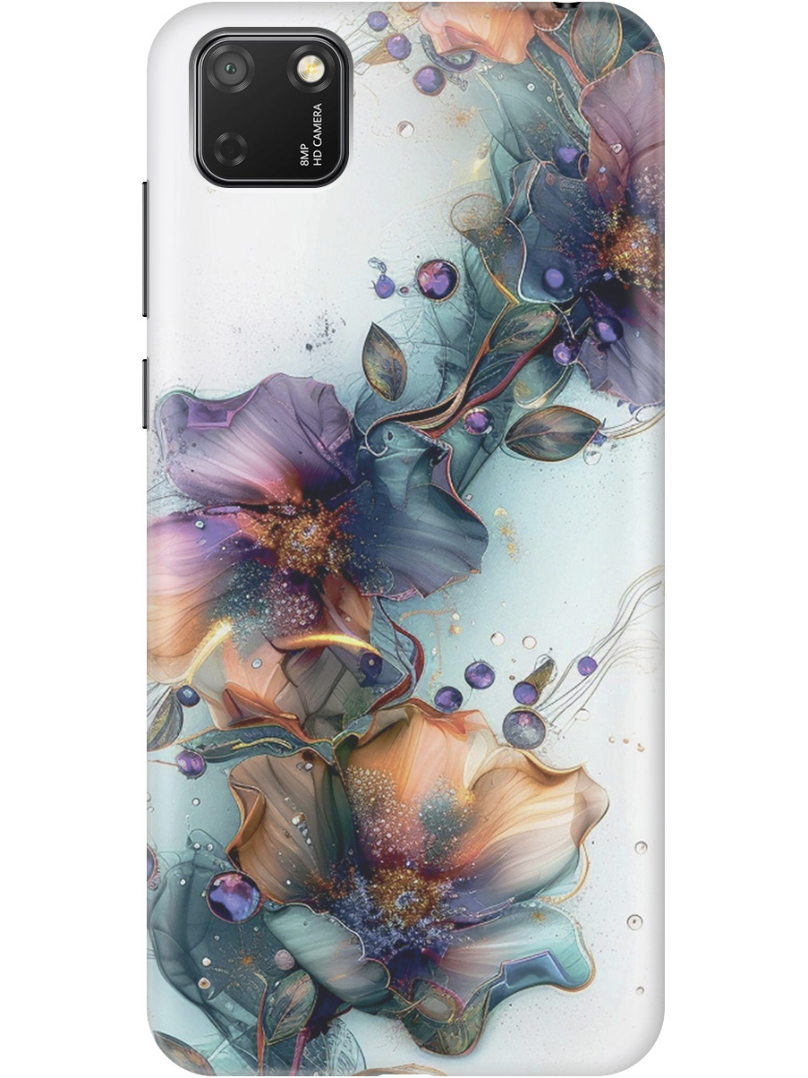 

Силиконовый чехол на Honor 9S, Huawei Y5P с принтом "Мистические цветы", Прозрачный;белый;зеленый, 723100910