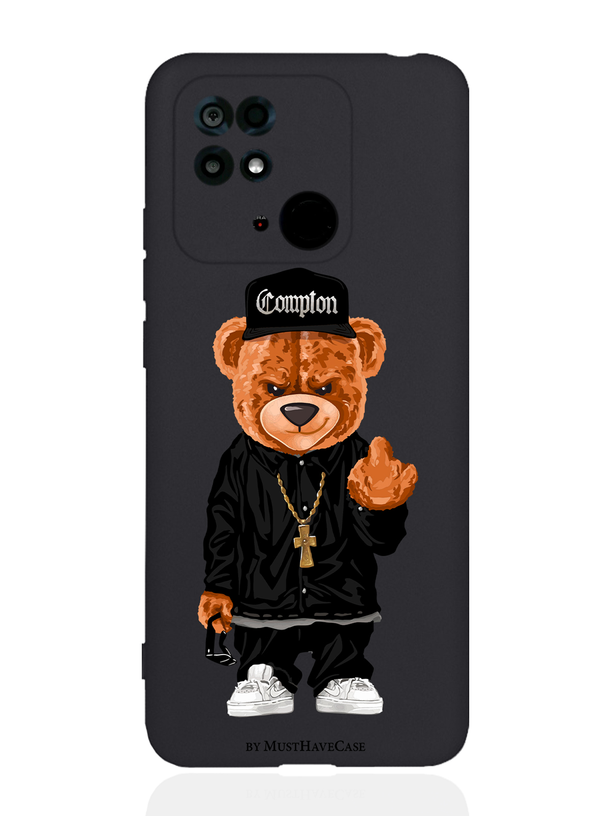 

Чехол MustHaveCase для Xiaomi Redmi 10C Мишка Compton, Коричневый;черный;белый, Xiaomi Redmi 10C Мишка Compton