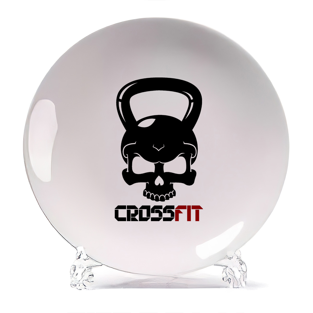 

Тарелка CoolPodarok Crossfit Кроссфит, Белый