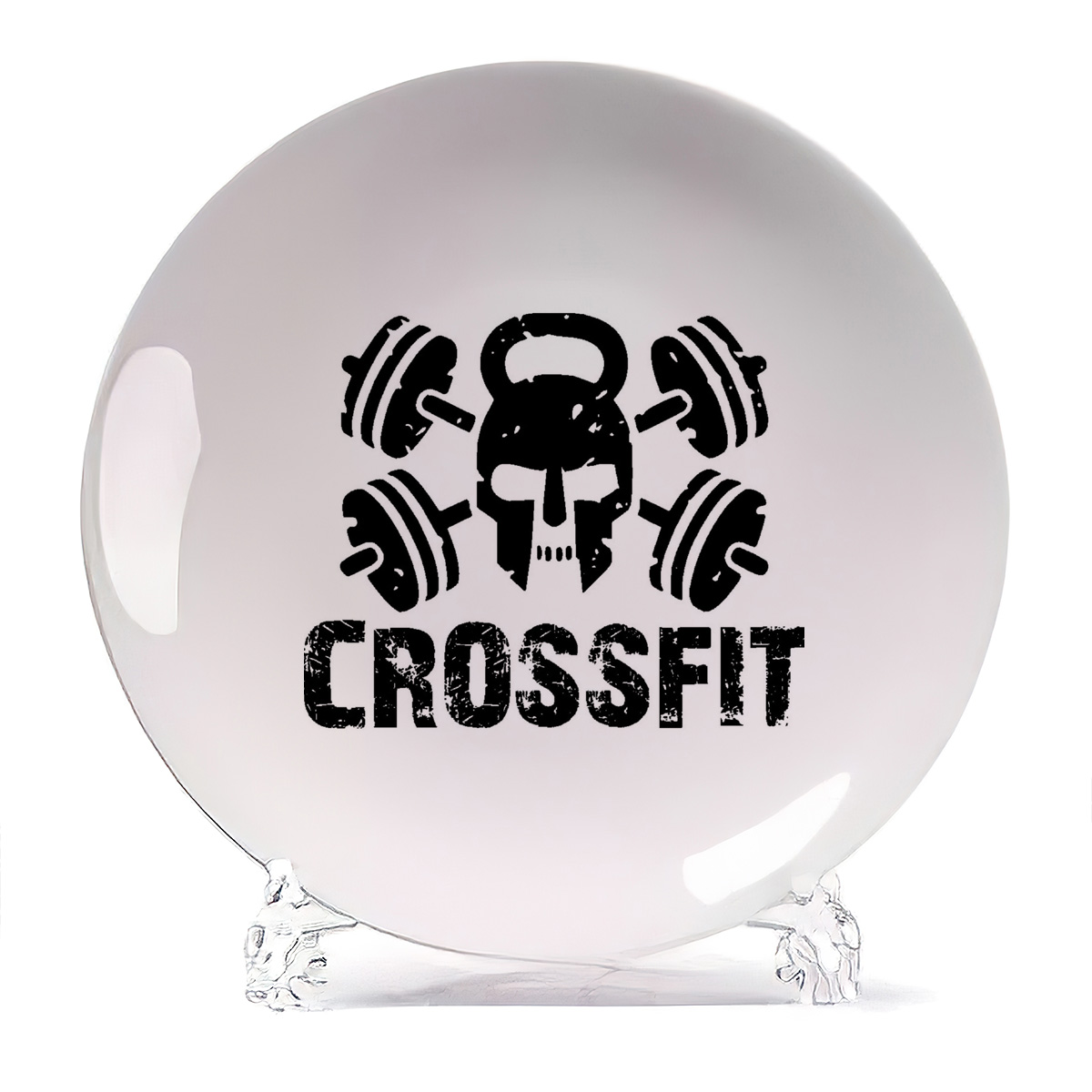 

Тарелка CoolPodarok Crossfit Кроссфит, Белый