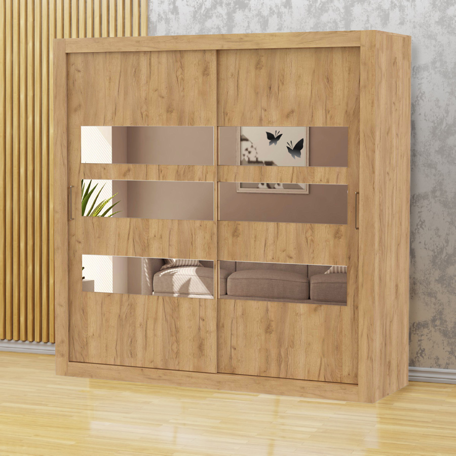 Шкаф-купе QualisMebel Дарси 1000х600х2200, Дуб Крафт Золотой