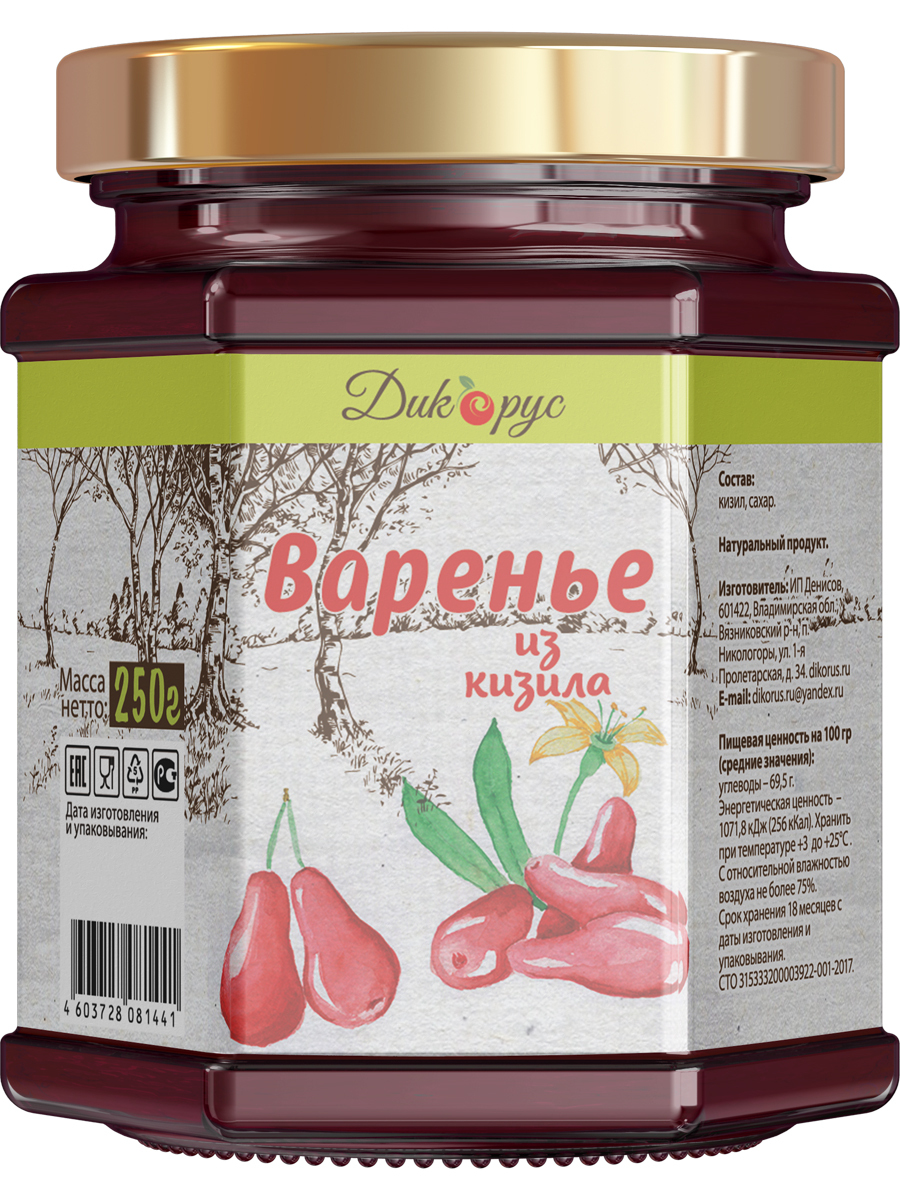 

Варенье из кизила Дикорус 250 г