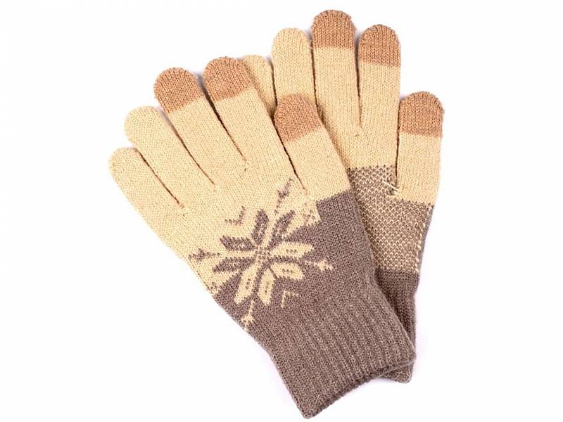 

Теплые перчатки для сенсорных дисплеев Territory 0418 Grey-Beige