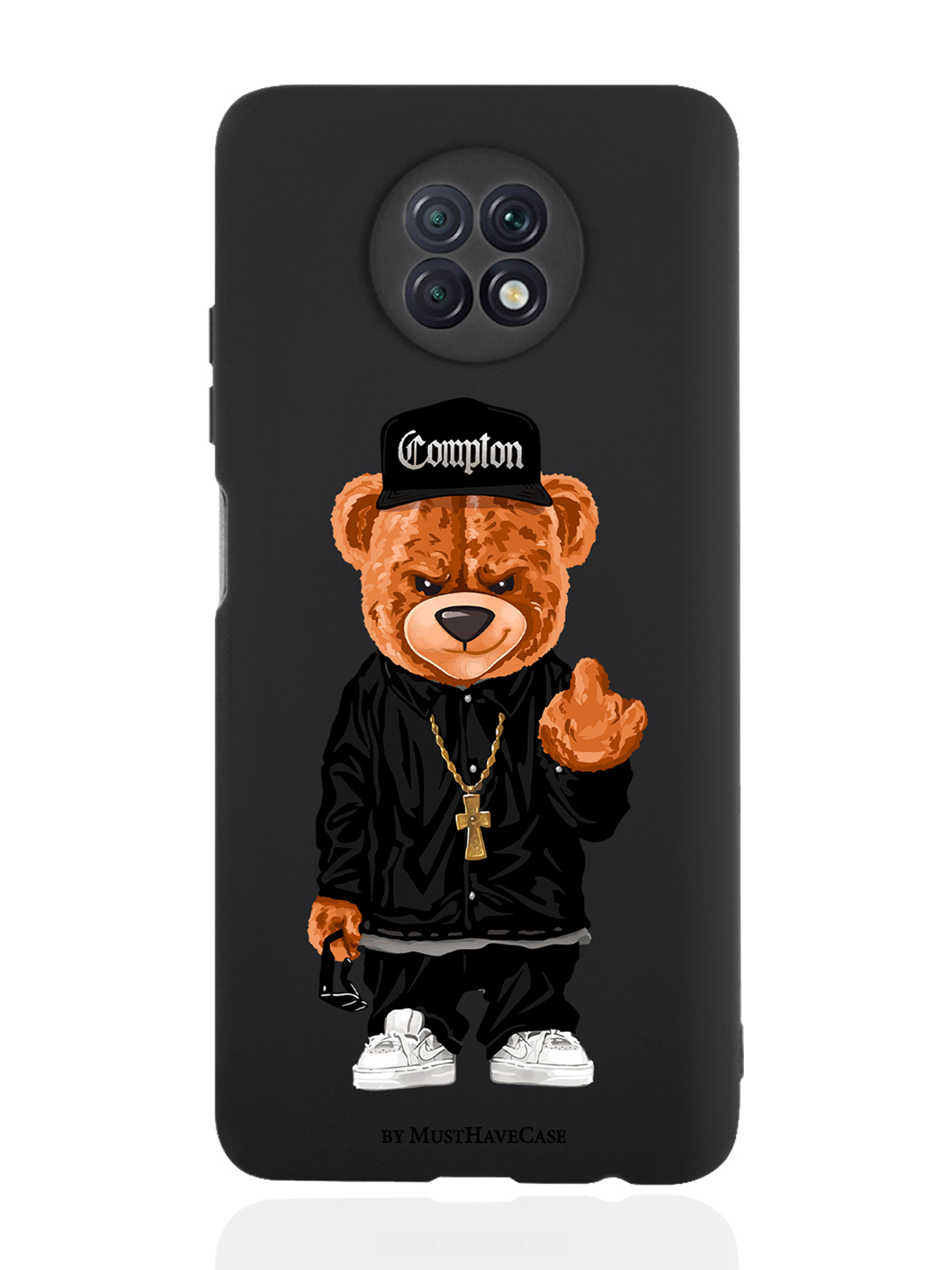 

Чехол MustHaveCase для Xiaomi Redmi 9T Мишка Compton, Коричневый;черный;белый, Xiaomi Redmi 9T Мишка Compton
