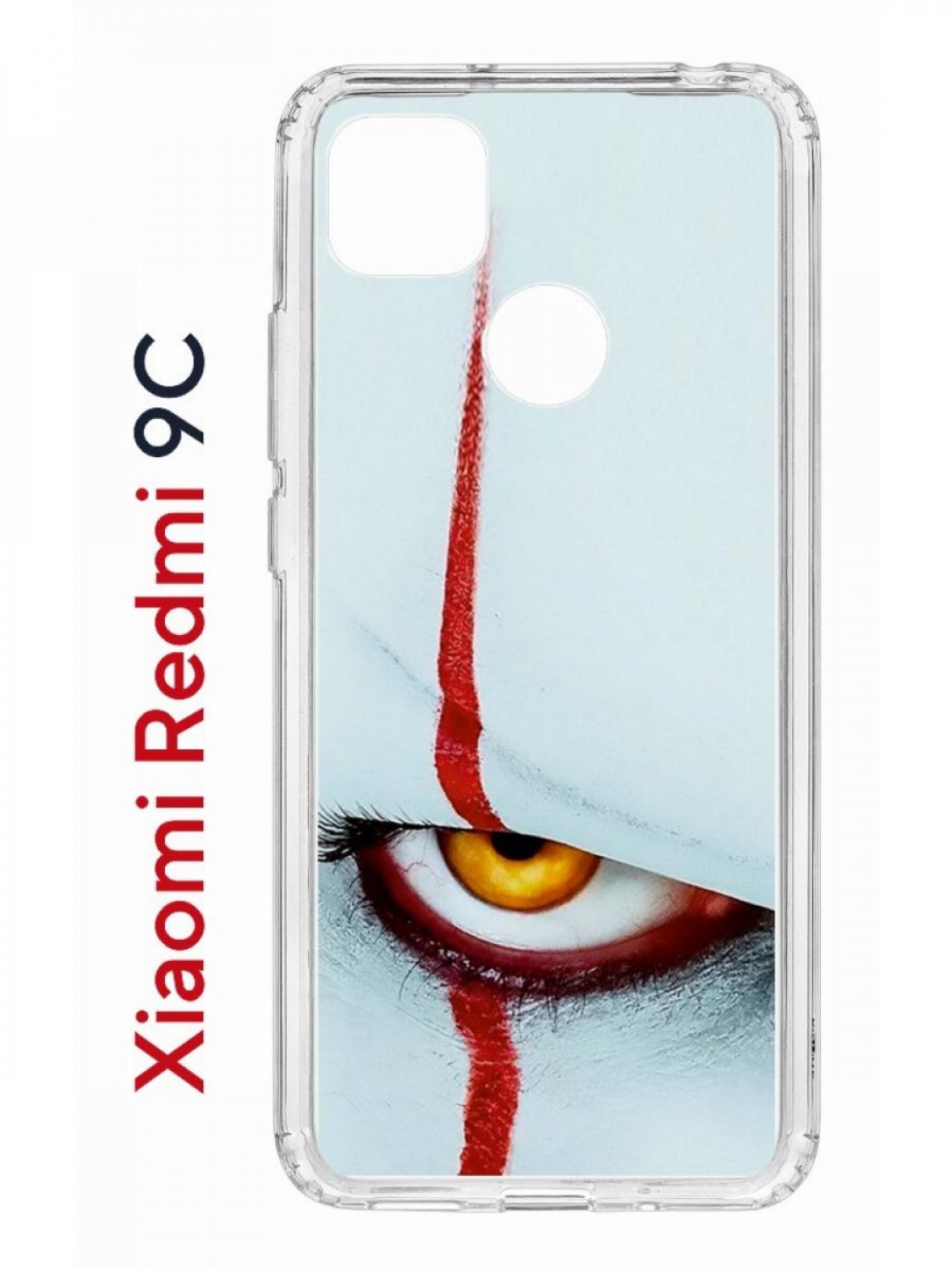 

Чехол на Redmi 9C с принтом Kruche Print Оно,противоударный бампер с защитой камеры, Прозрачный;голубой;красный;белый, Ксиоми Редми 9с