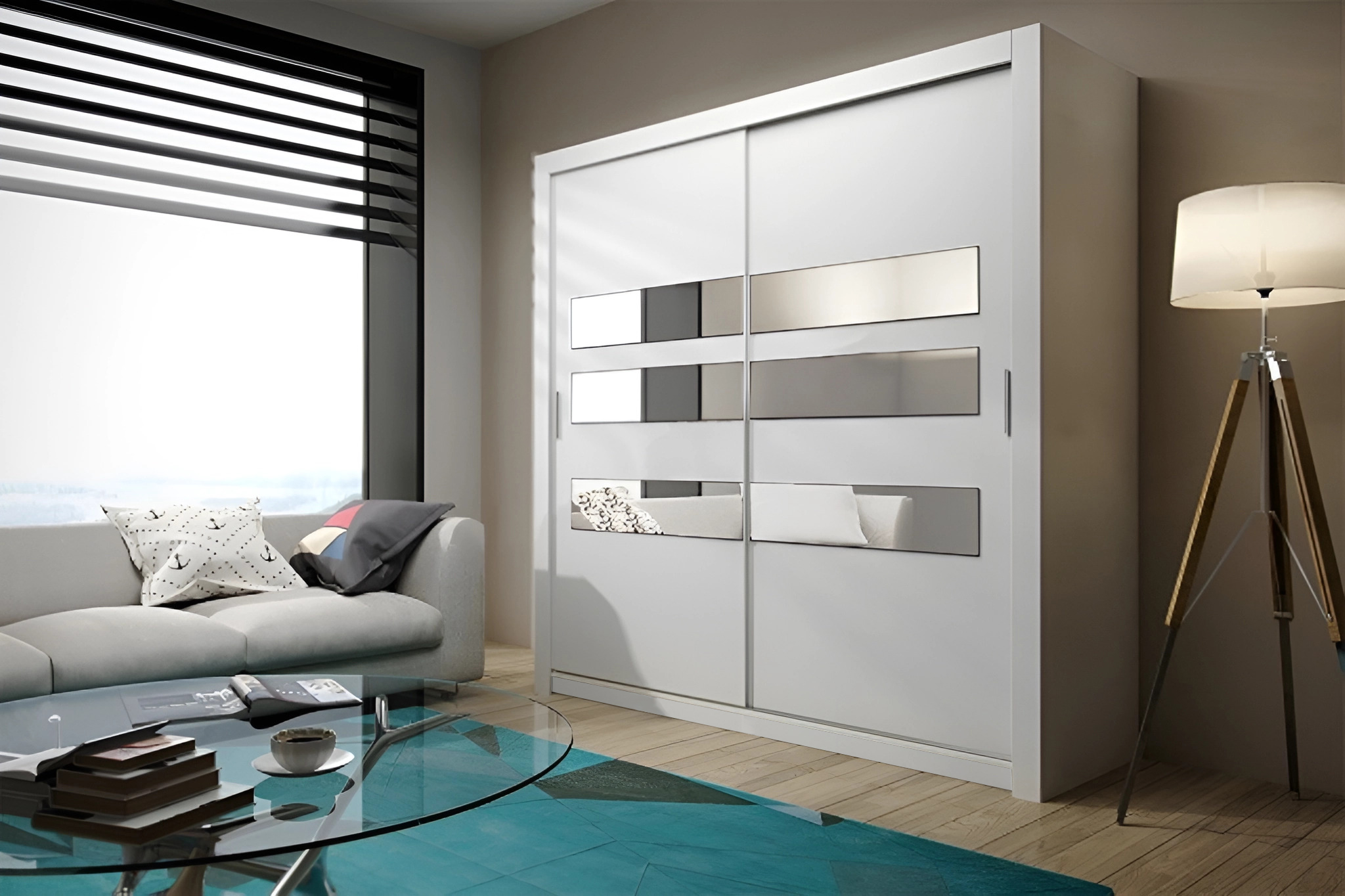 Шкаф-купе QualisMebel Дарси 1400х600х2200, Белый