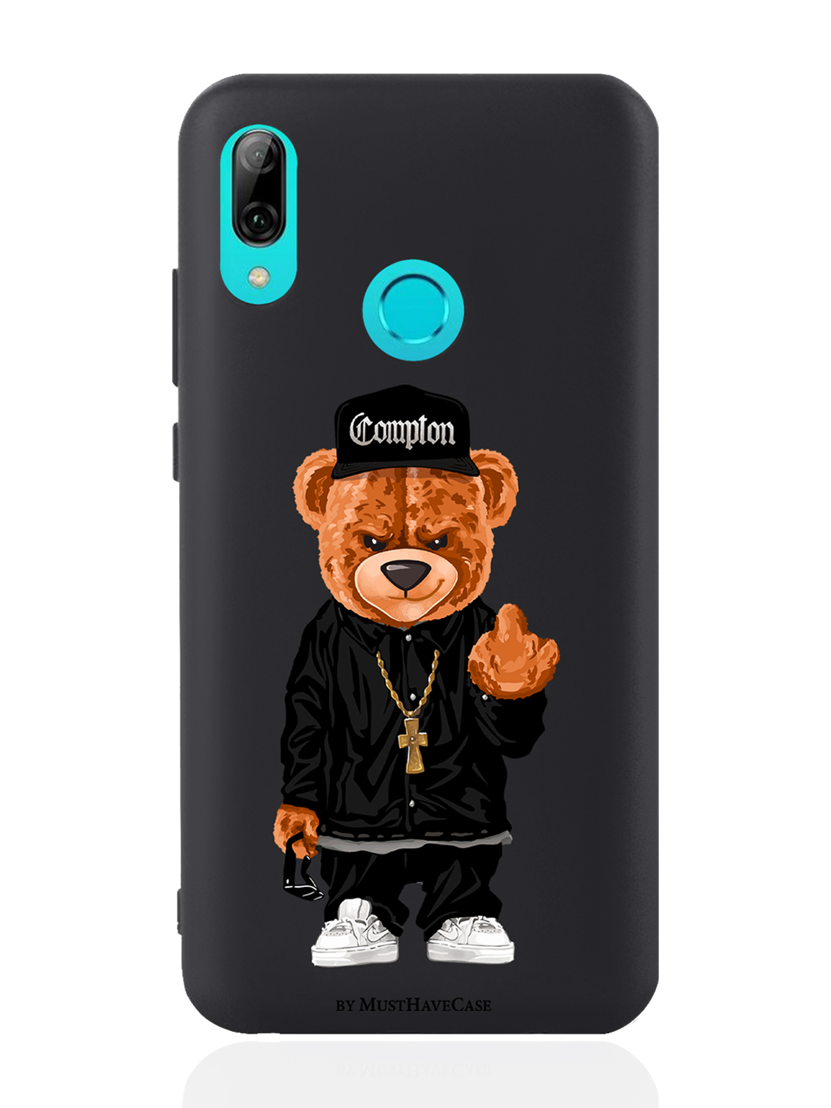 

Чехол MustHaveCase для Huawei P Smart 2019 Мишка Compton, Коричневый;черный;белый, Huawei P Smart 2019 Мишка Compton