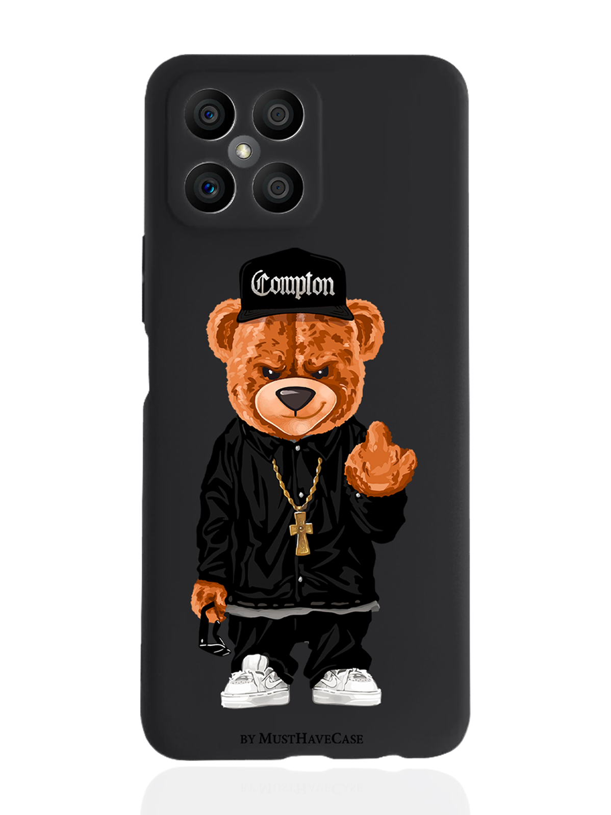 

Чехол MustHaveCase для Honor X8 Мишка Compton, Коричневый;черный;белый, Honor X8 Мишка Compton