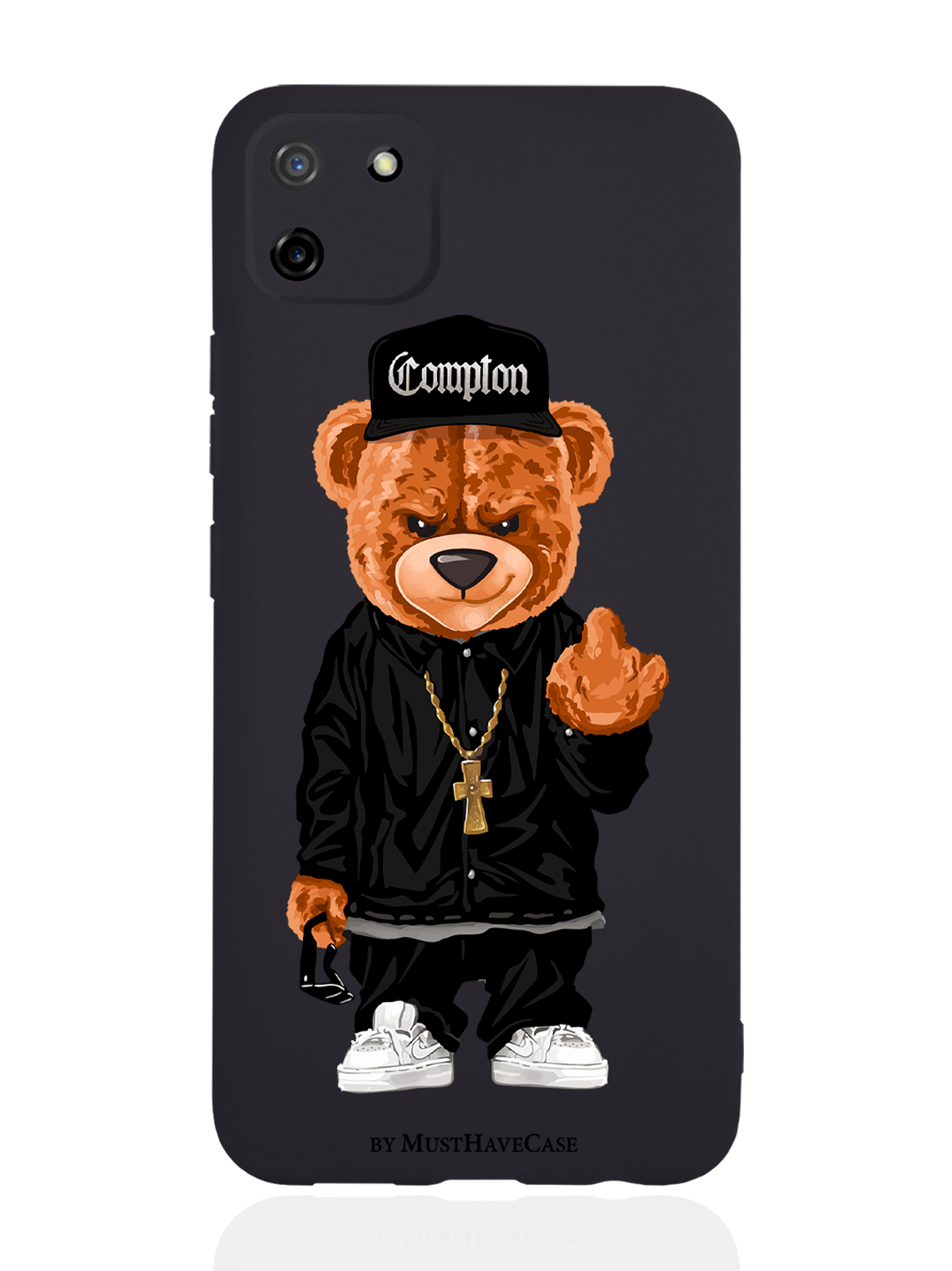 

Чехол MustHaveCase для RealMe C11 Мишка Compton, Коричневый;черный;белый, RealMe C11 Мишка Compton