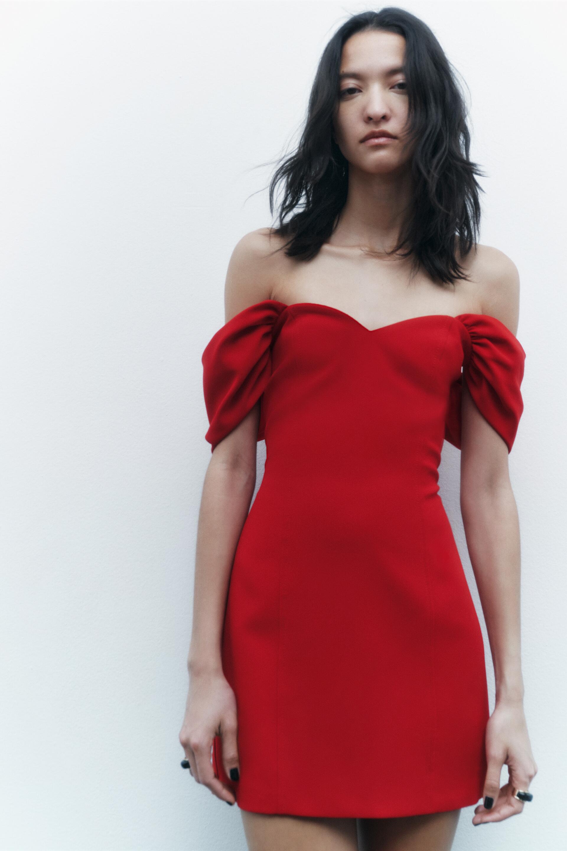 Платье женское ZARA 02670187 красное XL (доставка из-за рубежа)