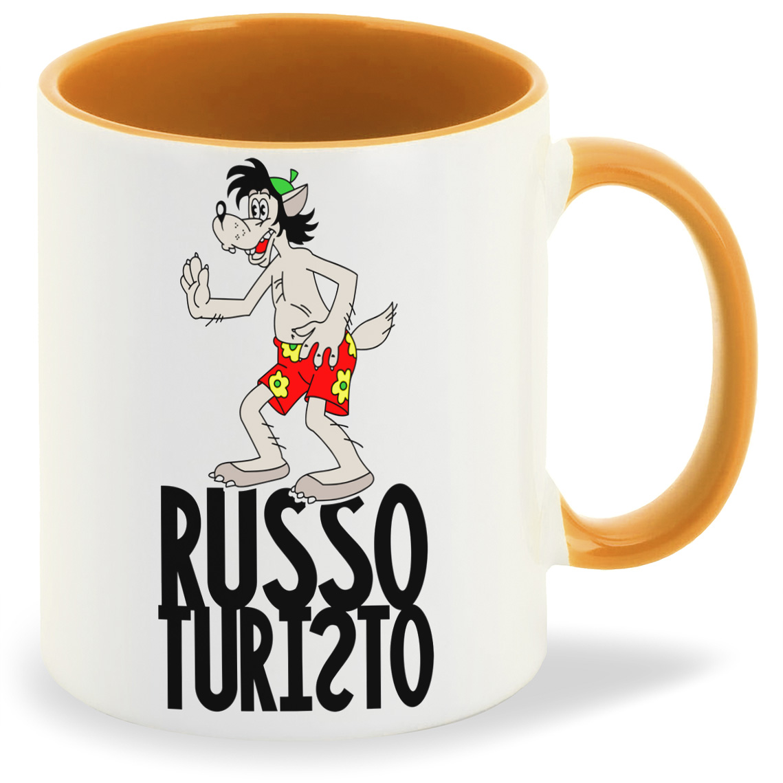 

Кружка CoolPodarok Прикол Волк Russo turisto, Прикол Волк Russo turisto