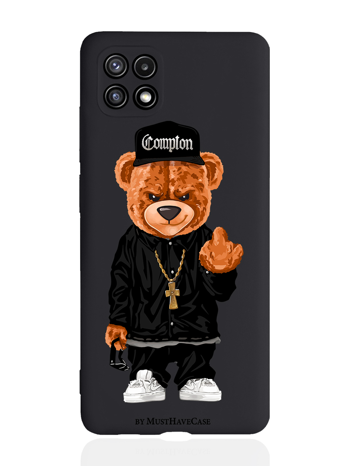 

Чехол MustHaveCase для Samsung Galaxy A22S Мишка Compton, Коричневый;черный;белый, Samsung Galaxy A22S Мишка Compton