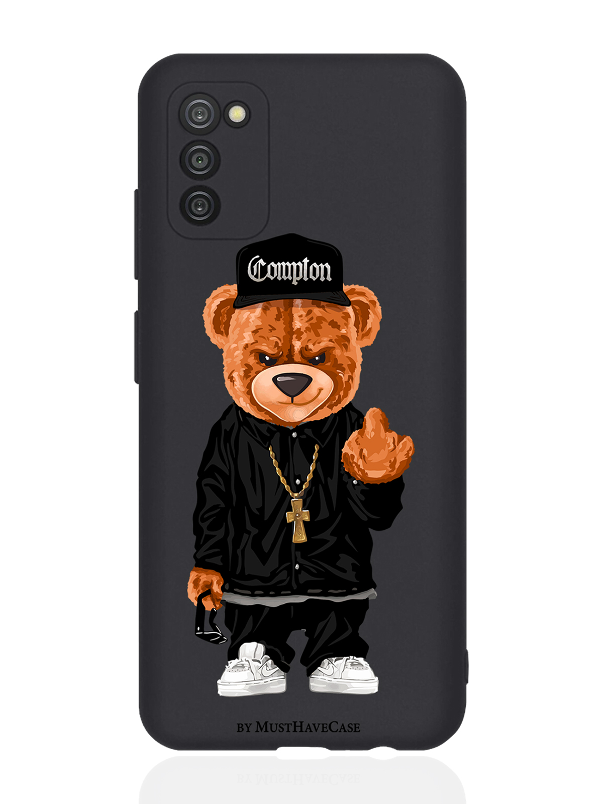 

Чехол MustHaveCase для Samsung Galaxy A03S Мишка Compton, Коричневый;черный;белый, Samsung Galaxy A03S Мишка Compton