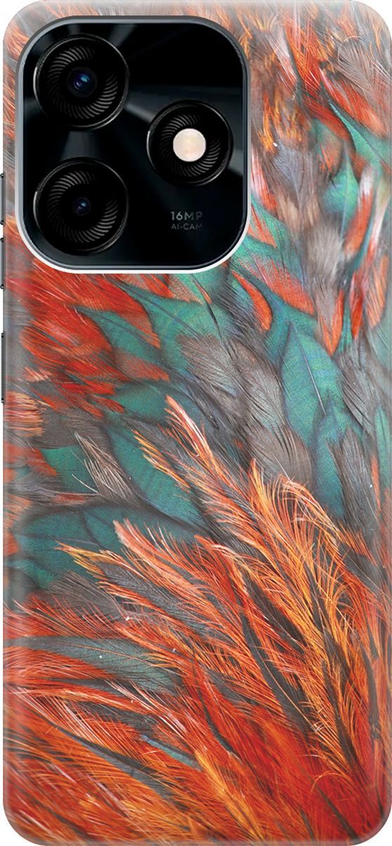 

Силиконовый чехол на Tecno Spark 10C "Разноцветные перья", Желтый;зеленый, 159580