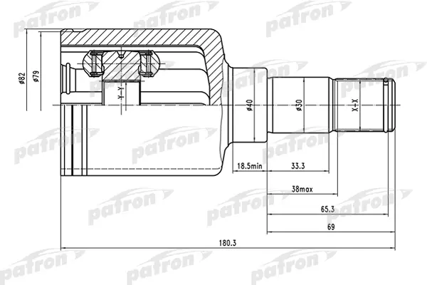 

ШРУС внутренний левый 26x40x24 FORD TRANSIT CONNECT (TC7) 02- PATRON PCV1486