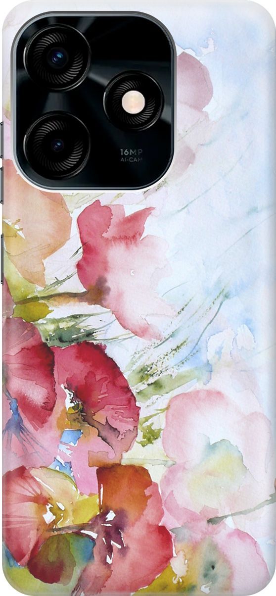 

Силиконовый чехол на Tecno Spark 10C "Акварельные цветы", Голубой;зеленый, 159584
