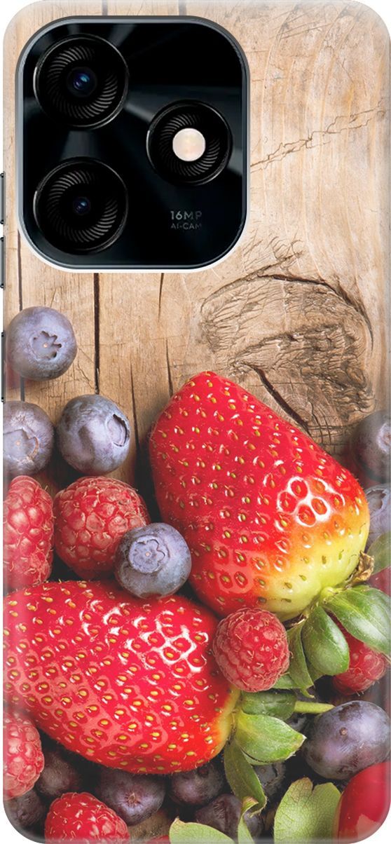 

Силиконовый чехол на Tecno Spark 10C "Дерево фруктов", Коричневый;красный, 159579