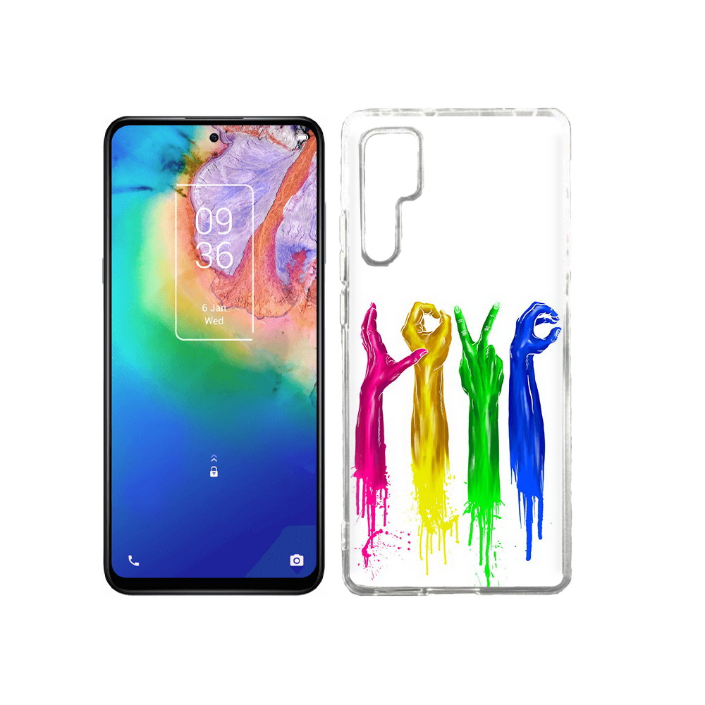 

Чехол MyPads Tocco для TCL 20 Pro яркие руки love, Прозрачный, Tocco