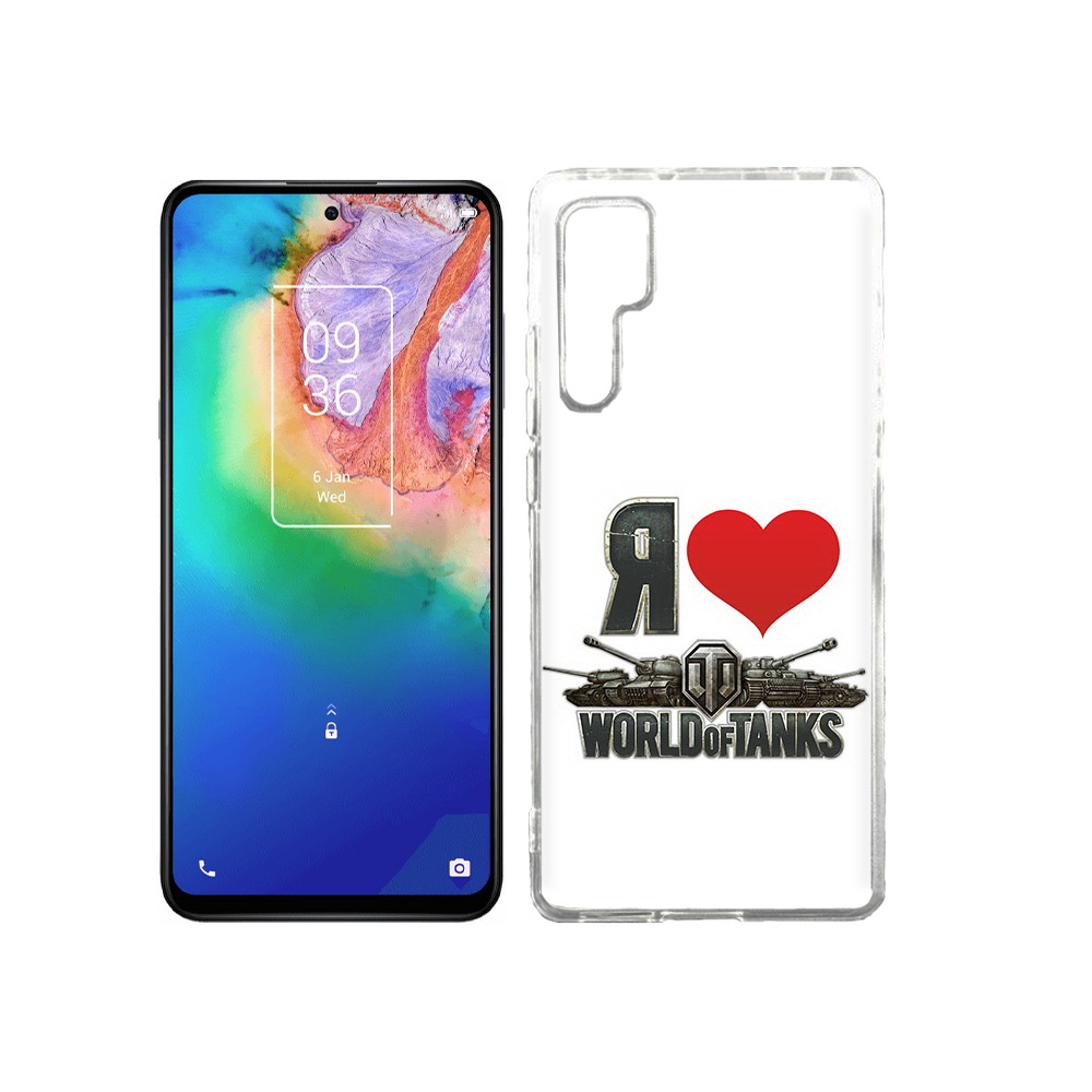 

Чехол MyPads Tocco для TCL 20 Pro я люблю ворлд оф танк, Прозрачный, Tocco