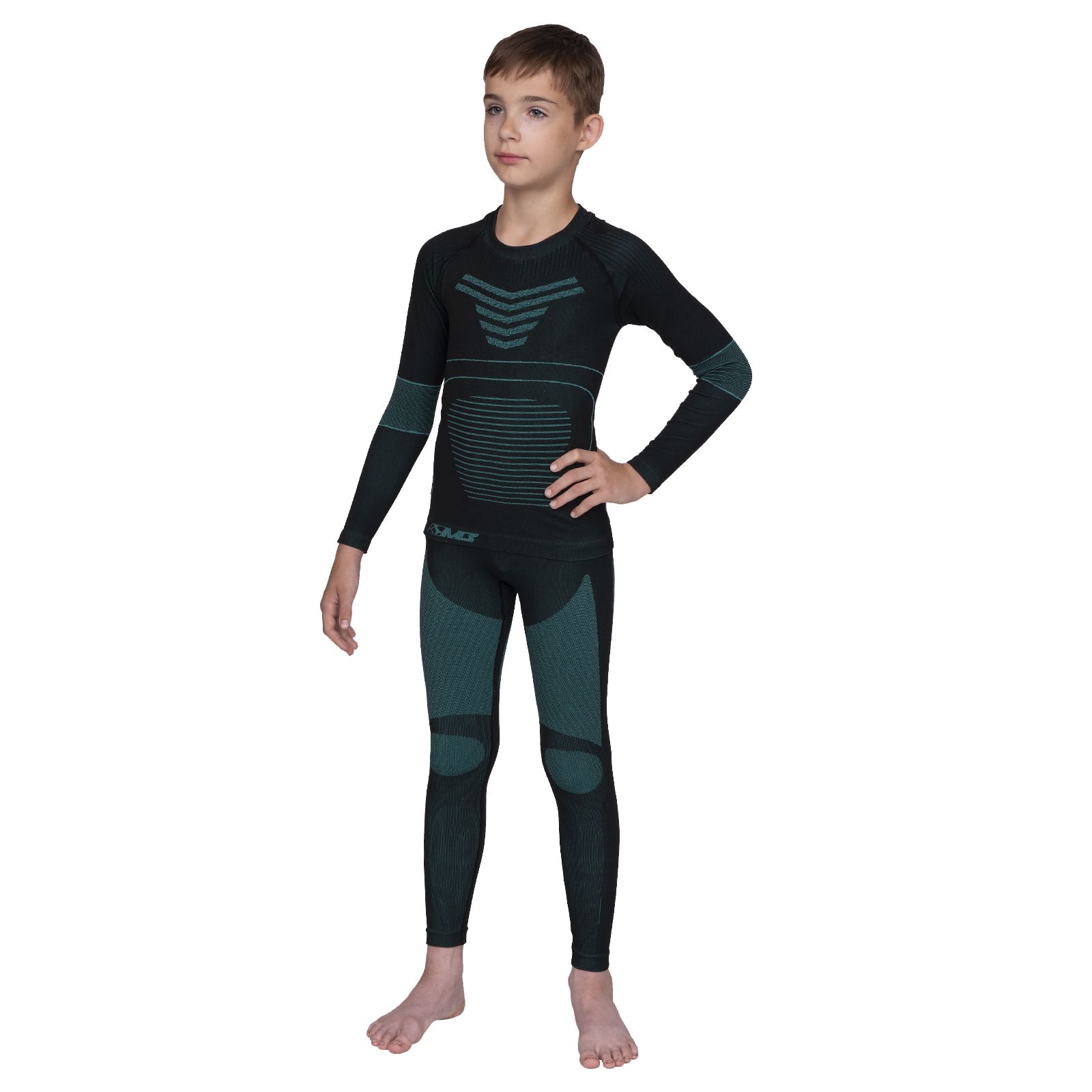 

Термобелье детское комплект Madbull thermoKid, черный; бирюзовый, 134, thermoKid