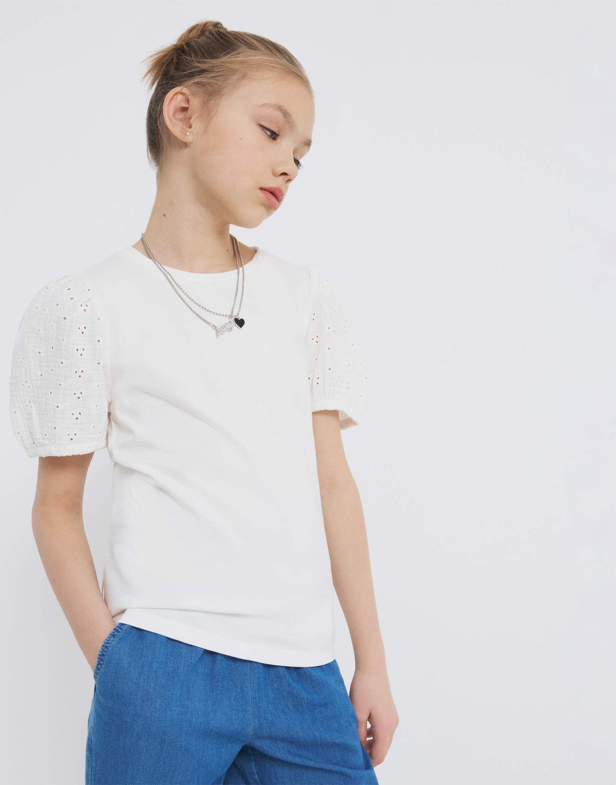 

Футболка для девочки Gloria Jeans GKT021699 молочный 6-8л/128, Бежевый, GKT021699